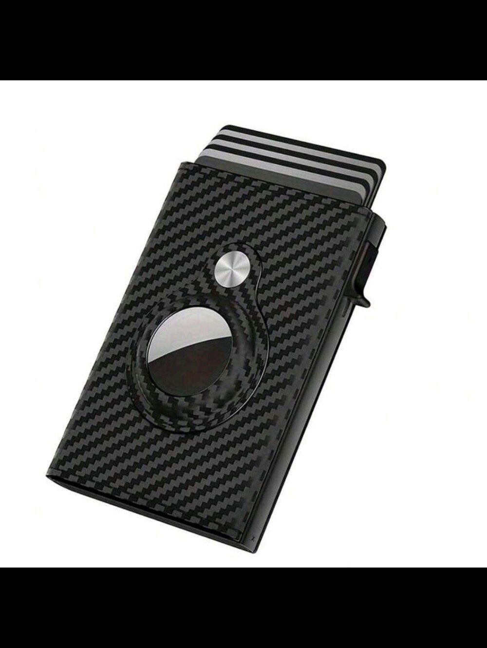 Carbon Fiber Style RFID Blocking Card Case - Black